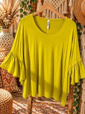 Mustard Bell Sleeve Top
